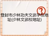 登封市少林功夫文武学校地址(少林文武校地址)
