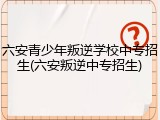 六安青少年叛逆学校中专招生(六安叛逆中专招生)