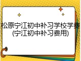 松原宁江初中补习学校学费(宁江初中补习费用)