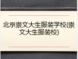 北京崇文大生服装学校(崇文大生服装校)