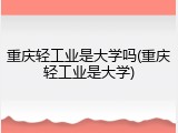 重庆轻工业是大学吗(重庆轻工业是大学)