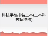科技学校排名二本(二本科技院校榜)