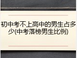 初中考不上高中的男生占多少(中考落榜男生比例)