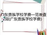 广东贵族学校学费一览表查询(广东贵族学校学费)