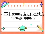 考不上高中应该去什么地方(中考落榜去处)
