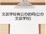 文武学校有公办的吗(公办文武学校)