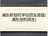 浦东新挖机学校招生简章(浦东挖机招生)