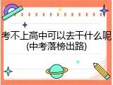 考不上高中可以去干什么呢(中考落榜出路)
