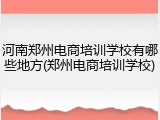 河南郑州电商培训学校有哪些地方(郑州电商培训学校)