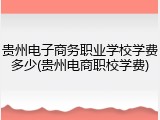 贵州电子商务职业学校学费多少(贵州电商职校学费)