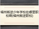 福州叛逆少年学校在哪里职校啊(福州叛逆职校)