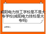 咸阳电力技工学校是不是大专学校(咸阳电力技校是大专吗)
