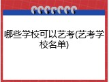哪些学校可以艺考(艺考学校名单)