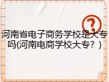 河南省电子商务学校是大专吗(河南电商学校大专？)