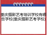 重庆摄影艺考培训学校有哪些学校(重庆摄影艺考学校)