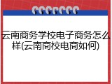 云南商务学校电子商务怎么样(云南商校电商如何)
