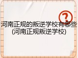 河南正规的叛逆学校有哪些(河南正规叛逆学校)