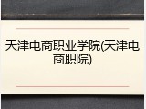 天津电商职业学院(天津电商职院)