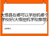 大悟县在哪可以学挖机哪个学校好(大悟挖机学校推荐)