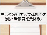 产后修复和美容美体哪个更累(产后修复比美体累)