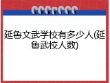 延鲁文武学校有多少人(延鲁武校人数)