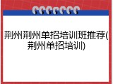 荆州荆州单招培训班推荐(荆州单招培训)