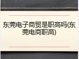 东莞电子商贸是职高吗(东莞电商职高)