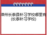 漳州长泰县补习学校哪里有(长泰补习学校)