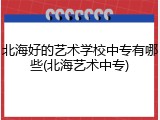 北海好的艺术学校中专有哪些(北海艺术中专)