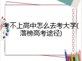 考不上高中怎么去考大学(落榜高考途径)