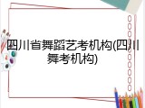 四川省舞蹈艺考机构(四川舞考机构)