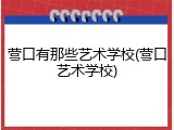 营口有那些艺术学校(营口艺术学校)