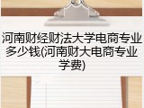 河南财经财法大学电商专业多少钱(河南财大电商专业学费)