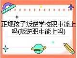 正规孩子叛逆学校职中能上吗(叛逆职中能上吗)