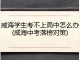 威海学生考不上高中怎么办(威海中考落榜对策)