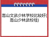 嵩山文武少林学校比较好(嵩山少林武校佳)