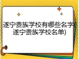 遂宁贵族学校有哪些名字(遂宁贵族学校名单)