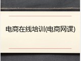 电商在线培训(电商网课)