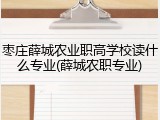 枣庄薛城农业职高学校读什么专业(薛城农职专业)
