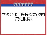 学校亮化工程报价表(校园亮化报价)