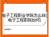 电子工程职业学院怎么样(电子工程职院如何)