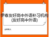 伊春友好高中外语补习机构(友好高中外语)