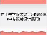 在中专学服装设计用钱多嘛(中专服装设计费用)