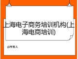 上海电子商务培训机构(上海电商培训)