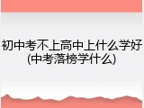 初中考不上高中上什么学好(中考落榜学什么)