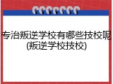 专治叛逆学校有哪些技校呢(叛逆学校技校)