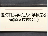 遵义科技学校技术学校怎么样(遵义技校如何)