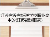 江苏有没有叛逆学校职业高中的(江苏叛逆职高)
