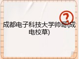 成都电子科技大学帅哥(成电校草)