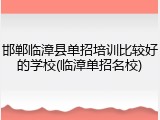 邯郸临漳县单招培训比较好的学校(临漳单招名校)